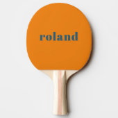 Bold Blue Orange Name Ping Pong Paddle Tischtennis Schläger (Rückseite)