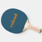 Bold Blue Orange Name Ping Pong Paddle Tischtennis Schläger (Seitenansicht)