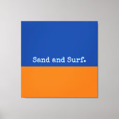 Bold Blue Orange Seashore Minimalistisch Abstrakt Leinwanddruck (Vorderseite)