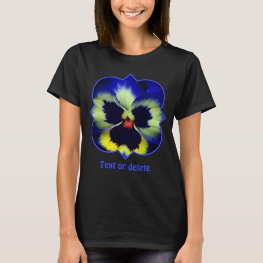 Bold Blue Pansy Flower Personalized T-Shirt (Vorderseite)