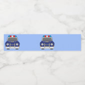 Bold Blue Police Patrol Car Wasserflaschenetikett (Einzelnes Label)