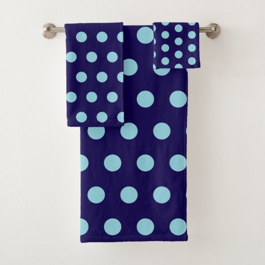 Bold Blue Polka Dots Badhandtuch Set (Insitu)