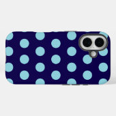 Bold Blue Polka Dots Case-Mate iPhone Hülle (Rückseite (Horizontal))