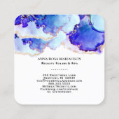 *~* BOLD Blue QR CODE Yummy Gold Gilded AP29 Quadratische Visitenkarte (Rückseite)