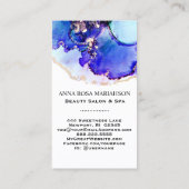 *~* BOLD Blue QR CODE Yummy Gold Gilded AP29 Visitenkarte (Rückseite)