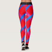 Bold Blue & Red Checkered Leggings (Rückseite)