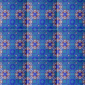 Bold Blue Red White Mosaic Geometric Pattern Fliese