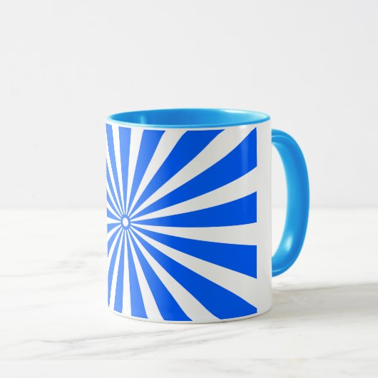 Bold Blue Sunburst Mug Tasse (VorderseiteRechts)