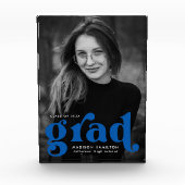 Bold Blue Typografy Abschluss Fotoblock (Vorderseite)