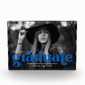 Bold Blue Typografy Abschluss Fotoblock (Vorderseite)