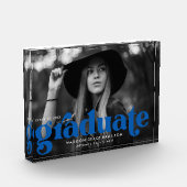 Bold Blue Typografy Abschluss Fotoblock (Links)