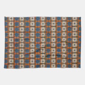 Bold Blue und Terracotta Geometric Geschirrtuch (Horizontal)