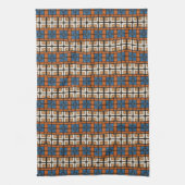 Bold Blue und Terracotta Geometric Geschirrtuch (Vertikal)