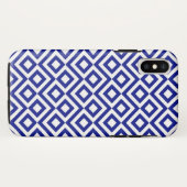 Bold Blue und White Geometric Meander Case-Mate iPhone Hülle (Rückseite (Horizontal))