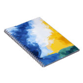 Bold Blue Yellow Abstrakt Sky Notebook Notizblock (Rechte Seite)