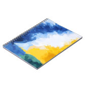 Bold Blue Yellow Abstrakt Sky Notebook Notizblock (Linke Seite)