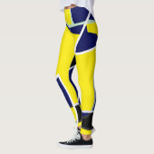 Bold Blue Yellow Abstrakte Kunst Leggings (Links)