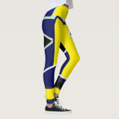 Bold Blue Yellow Abstrakte Kunst Leggings (Rechts)