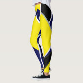 Bold Blue Yellow Abstrakte Kunst Leggings (Links)