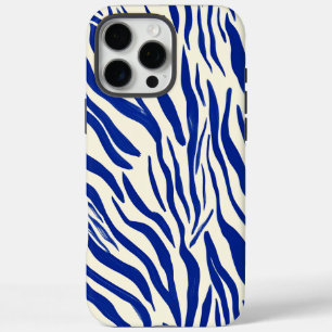 Bold Blue Zebra Print: Modernes Minimalistisches M iPhone 16 Pro Max Hülle