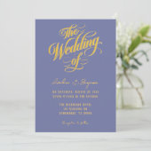 Bold Blueberry Sunshine Typografy Wedding Einladung (Stehend Vorderseite)