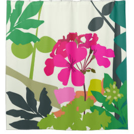 Bold blühende Geraniums Florist Moderne Duschvorhang