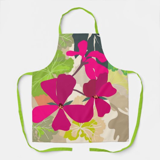 Bold blühende Geraniums Florist Moderne Schürze (Vorderseite)
