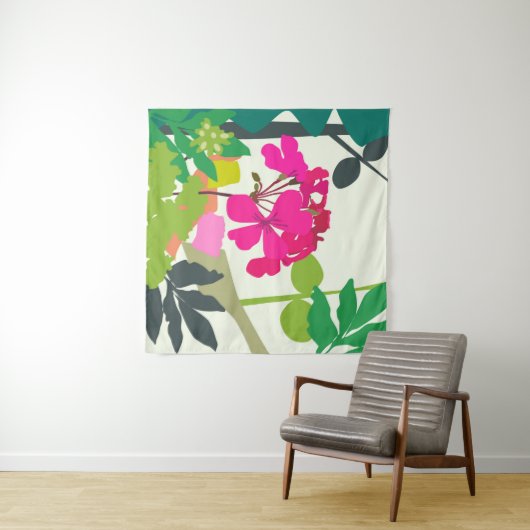 Bold blühende Geraniums Florist Moderne Wandteppich (Beispiel (Horizontal))