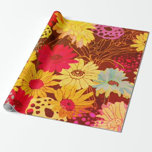 Bold Bohemisch Floral Geschenkpapier (Ungerollt)