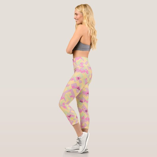 Bold Boho Abstrakt Capri Leggings (Links)