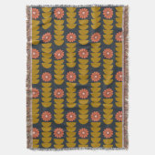 Bold Boho Botanical Geometric Blue Gold  Decke (Vorderseite Vertikal)