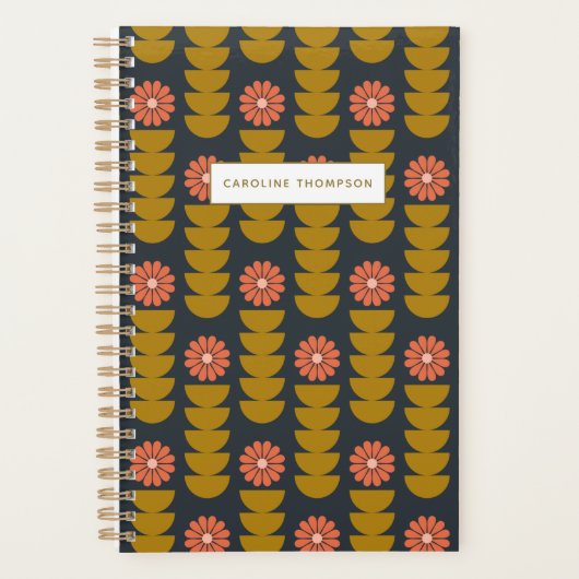 Bold Boho Botanical Geometric Personalisiert Planer (Vorderseite)
