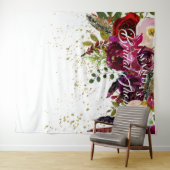 Bold Boho Burgundy Brautparty Background Wandteppich (Beispiel (Horizontal))