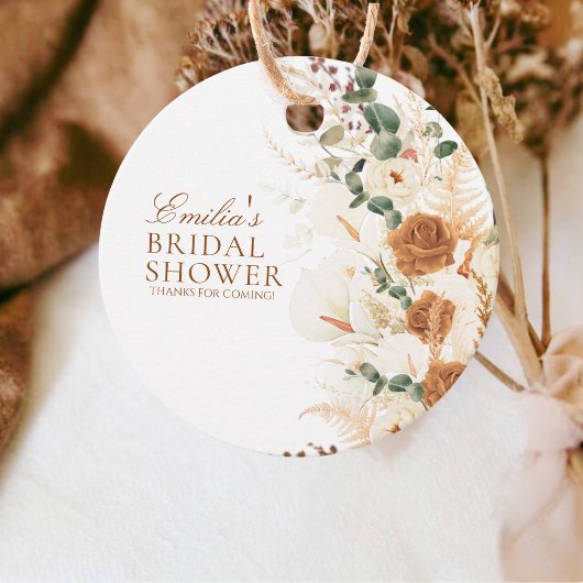 Bold Boho Calla Lilies Floral Round Geschenkanhänger