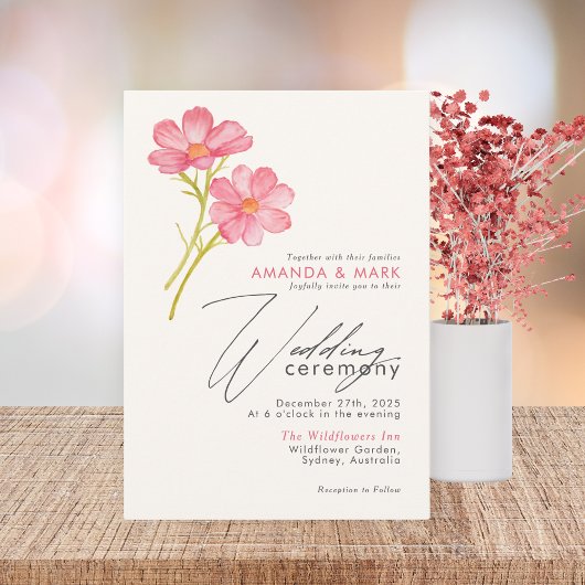 Bold Boho Chic Wildblume Rustic Floral Wedding Einladung