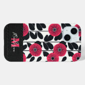 Bold Boho Floral Pattern Monogram Case-Mate iPhone Hülle (Rückseite (Horizontal))
