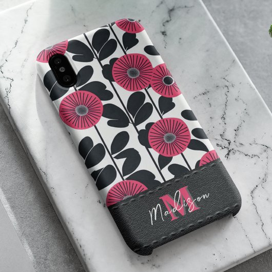 Bold Boho Floral Pattern Monogram Case-Mate iPhone Hülle