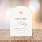 Bold Boho Pink Trendy Wildblume Arched Wedding Einladung