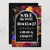 Bold Boho Trendy Autumn Floral Save The Date (Vorne/Hinten)