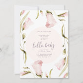 Bold Boho Wildblume Garden Hello Baby Dusche Einladung (Vorderseite)