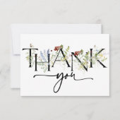 Bold Boho Wildblume Watercolor Danke Karte (Vorderseite)