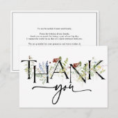 Bold Boho Wildblume Watercolor Danke Karte (Vorne/Hinten)