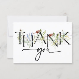 Bold Boho Wildblume Watercolor Danke Karte