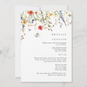 Bold Boho Wildflower All in One Wedding Einladung (Rückseite)