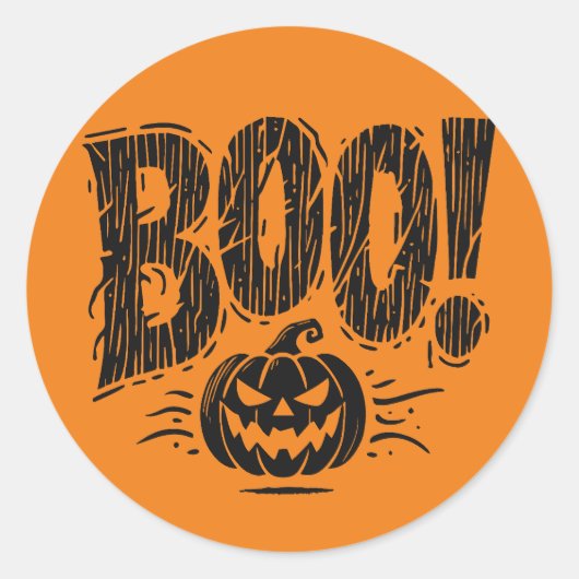 Bold Boo Pumpkin Halloween Sticker (Vorderseite)