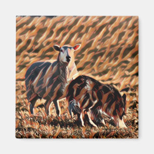 Bold Border Collie hält einen Single Ewe Sheep Magnet