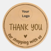 Bold Border Thank You Business Sticker (Vorderseite)