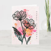 Bold Botanical Birthday Card Karte (Vorderseite)