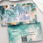 Bold Botanical Modern Watercolor Business Card Visitenkarte