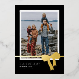 Bold Bow Simple Foto Gold Folien Feiertagskarte